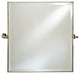 Afina Radiance Gear Tilt Beveled Mirror With Trim, Satin Nickel, Square 24"