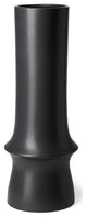 17" Matte Black Contempo Deco Ceramic Vase