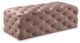 Casey Velvet Upholstered Ottoman/Bench, Pink
