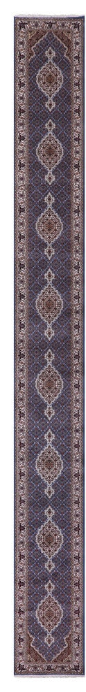 Runner Wool and Silk Hand-Knotted Persian Tabriz Rug 2' 9" X 29' 7" Q8944