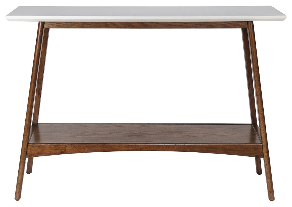 Madison Park Parker Mid-Century Modern Natural Wood Console Table, Pecan