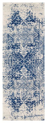 Harput Traditional Dark Blue, Light Gray Area Rug, 2'7"x7'3"