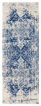 Harput Traditional Dark Blue, Light Gray Area Rug, 2'7"x7'3"