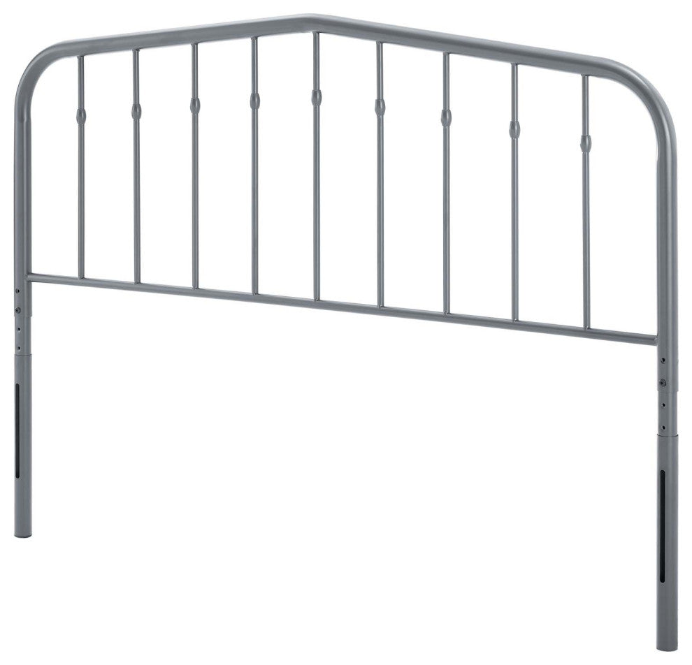 Headboard, King Size, Metal, Gray, Modern Farmhouse, Bedroom Master