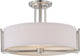 Nuvo 3-Light Gemini Close-to-Ceiling Light Fixture, Brushed Nickel