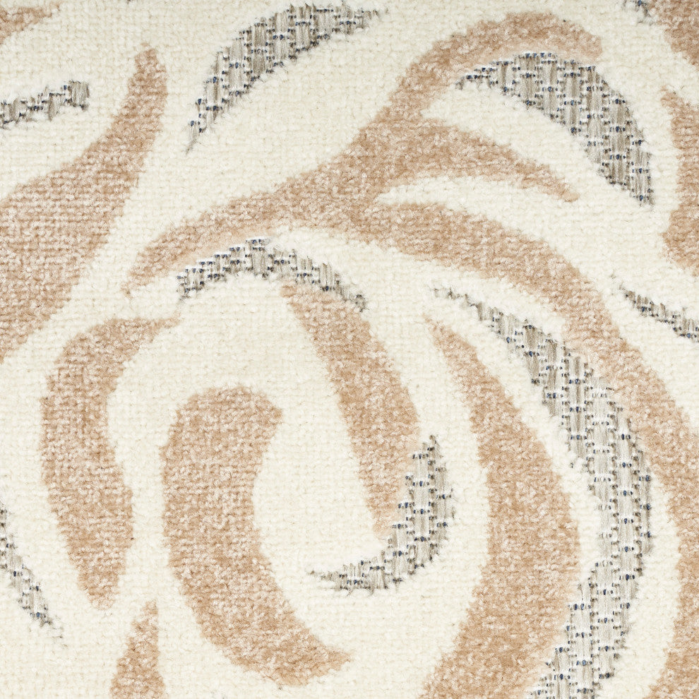 Nourison Aloha 7'10" Round Blue Grey Contemporary Area Rug