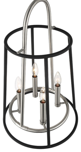 6-Light Chandeiler, Black+Nickel