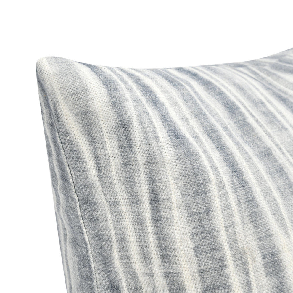 Holston 22" Cotton Fabric Throw Pillow, Blue