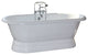 Majesty Biscuit Double Pedestal Tub, Drilled Rim Faucets