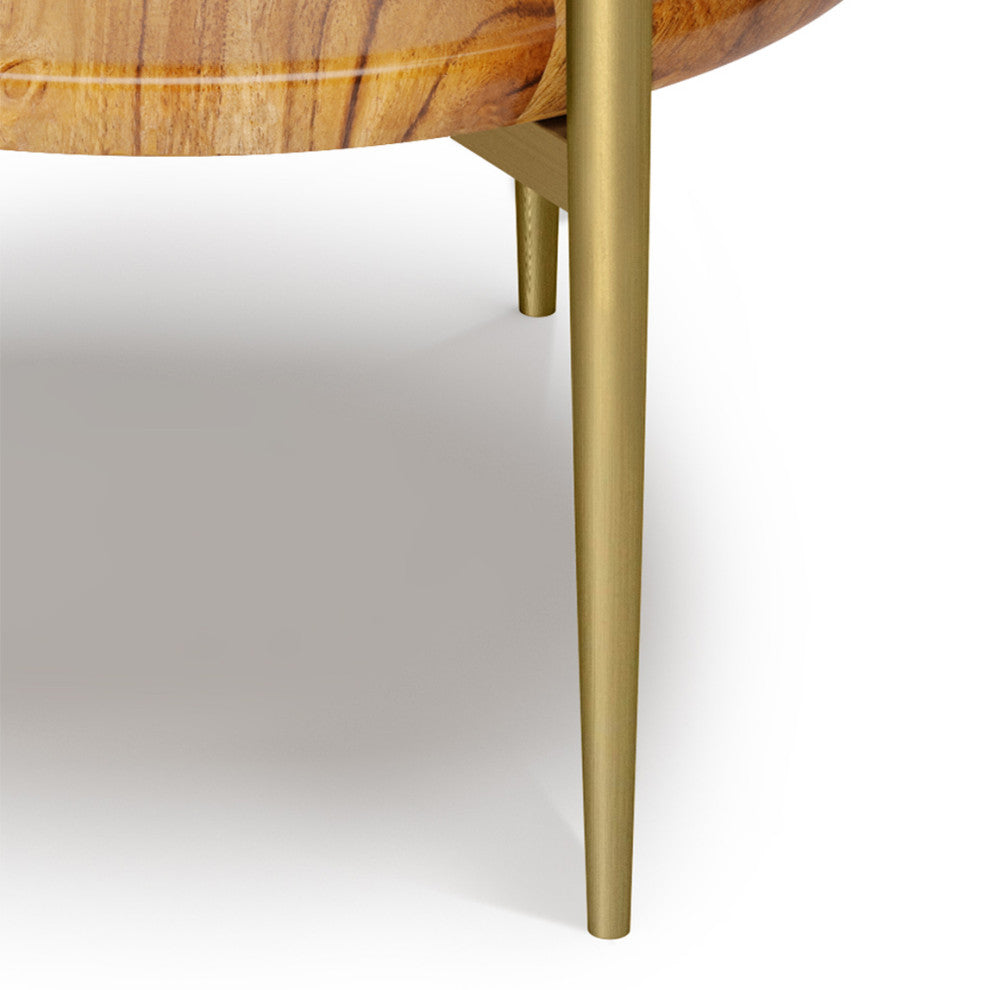 Wagner Round Marble & Wood Side Table