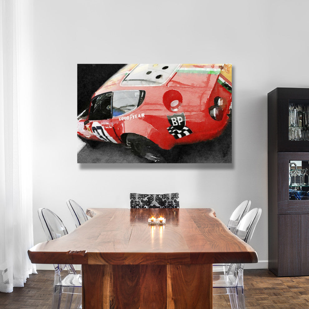 "Ferrari Reear Detail Watercolor" Fine Art Print
