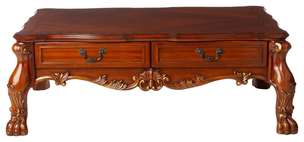 54"x36"x20" Cherry Oak Wood Coffee Table
