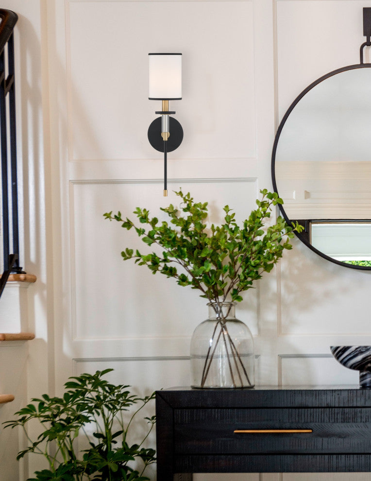 Hatfield 1-Light Black Forged/Vibrant Gold Wall Mount