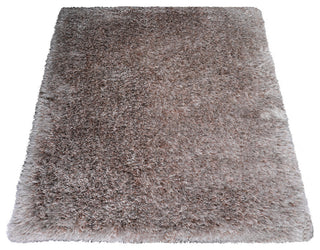 HAND TUFTED SHAG POLYESTER ECO-FRIENDLY AREA RUGS, Silver Color, Solid Design