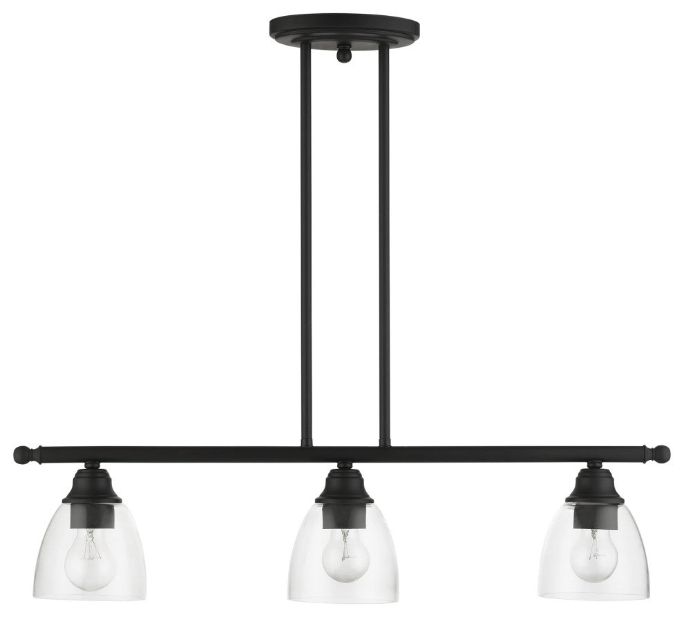 Black Transitional, Colonial, Linear Chandelier