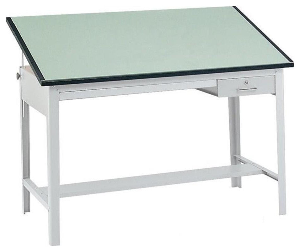 Pemberly Row Contemporary Engineered Wood Precision Drafting Table Top in White