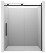 60-in x 76-in Frameless Sliding Shower Door,Matte Black