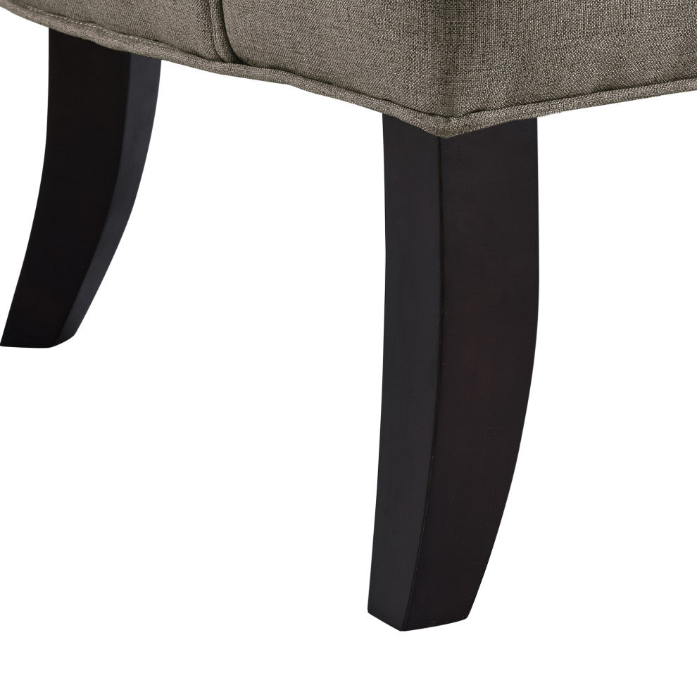 Rocco Linen Barrel Diamond Tufted Accent Chair, Charcoal