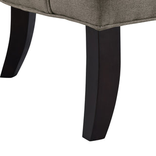 Rocco Linen Barrel Diamond Tufted Accent Chair, Charcoal