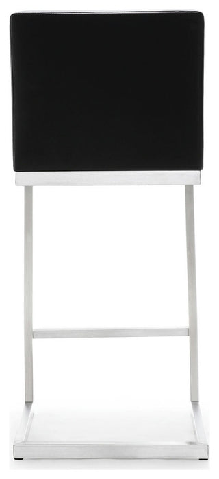 TOV Furniture Parma Black Stainless Steel Counter Stool - Set of 2