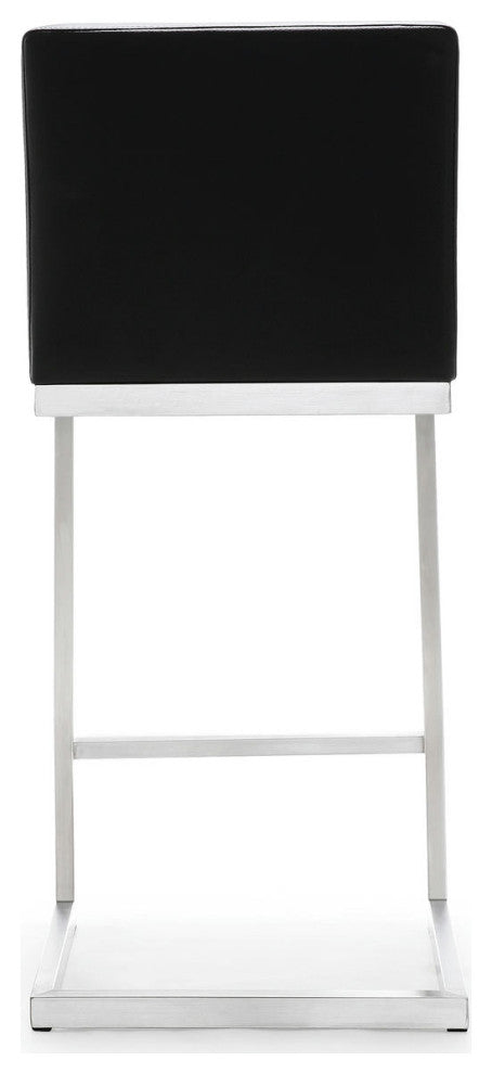 TOV Furniture Parma Black Stainless Steel Counter Stool - Set of 2