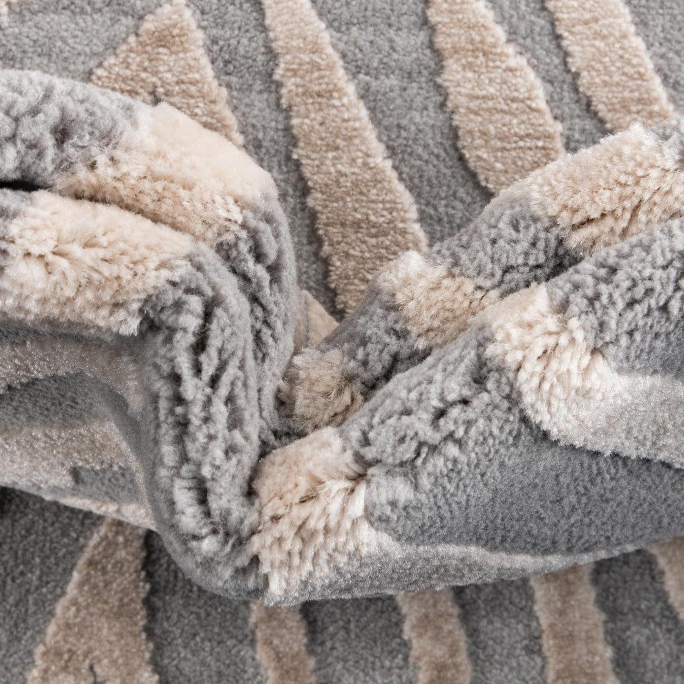 Unique Loom Meghan Finsbury Rug, Gray and Ivory, 5'3"x8'