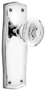 Prairie Plate Double Dummy Crystal Egg and Dart Knob, Bright Chrome, PRACED