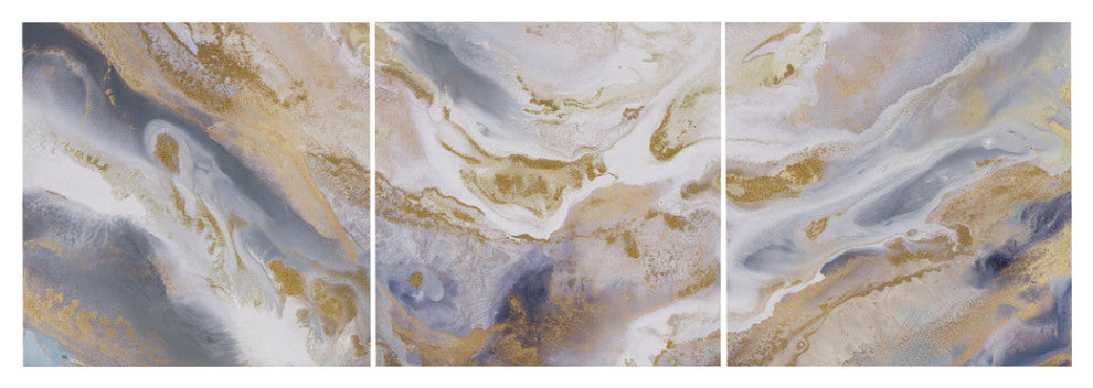 Madison Park Symphony Glitter Gold Foil Abstract Canvas Wall Art Set of 3