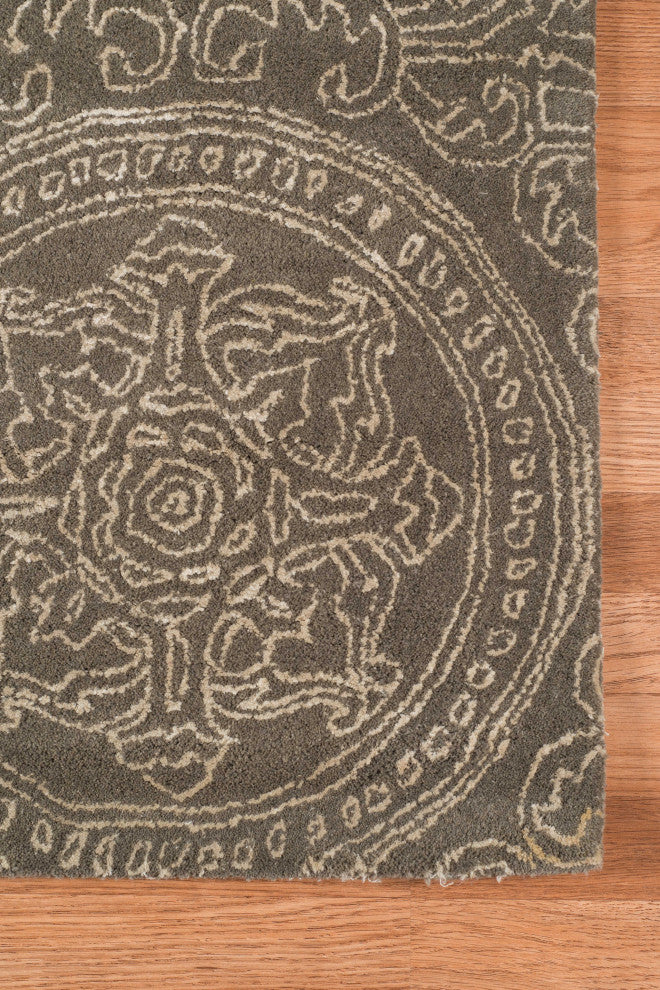 5" X8" X 0.5" Beige Wool Area Rug