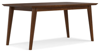 Draper Solid Wood Mid Century Rectangle Dining Table, Walnut Veneer