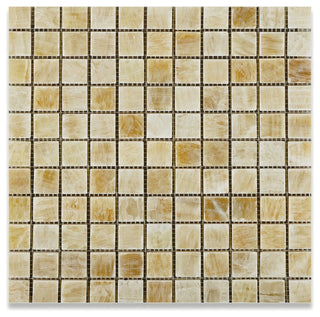 1 X 1 Honey Onyx Polished Mosaic Tile