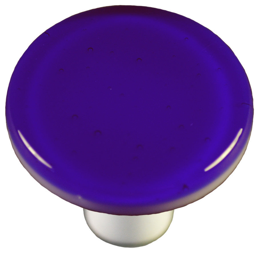 Deep Royal Blue Knob Round, Black Post