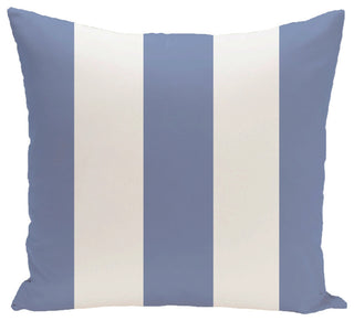Awning Stripe Stripe Print Outdoor Pillow, Cornflower, 18"x18"