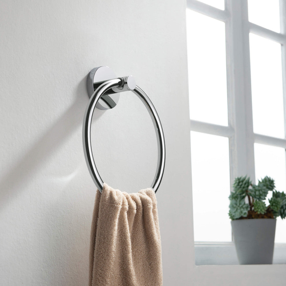 Circular 4-Piece Bathroom Hardware Set, Chrome