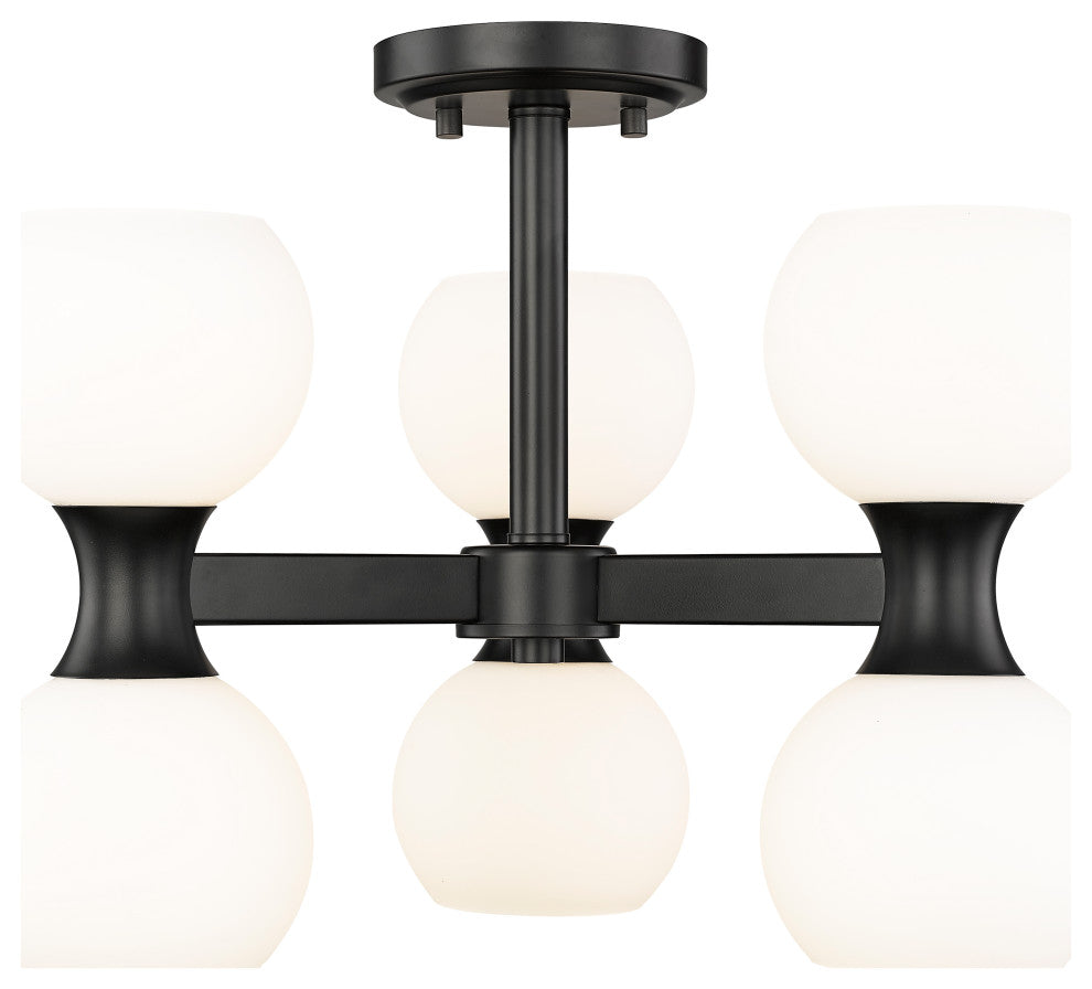 Z-LITE 6-Light Semi Flush, Matte Black