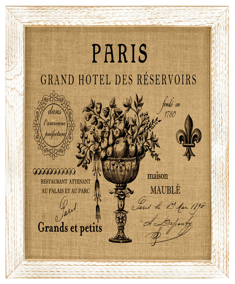 Paris Hotel Burlap Wall Art
