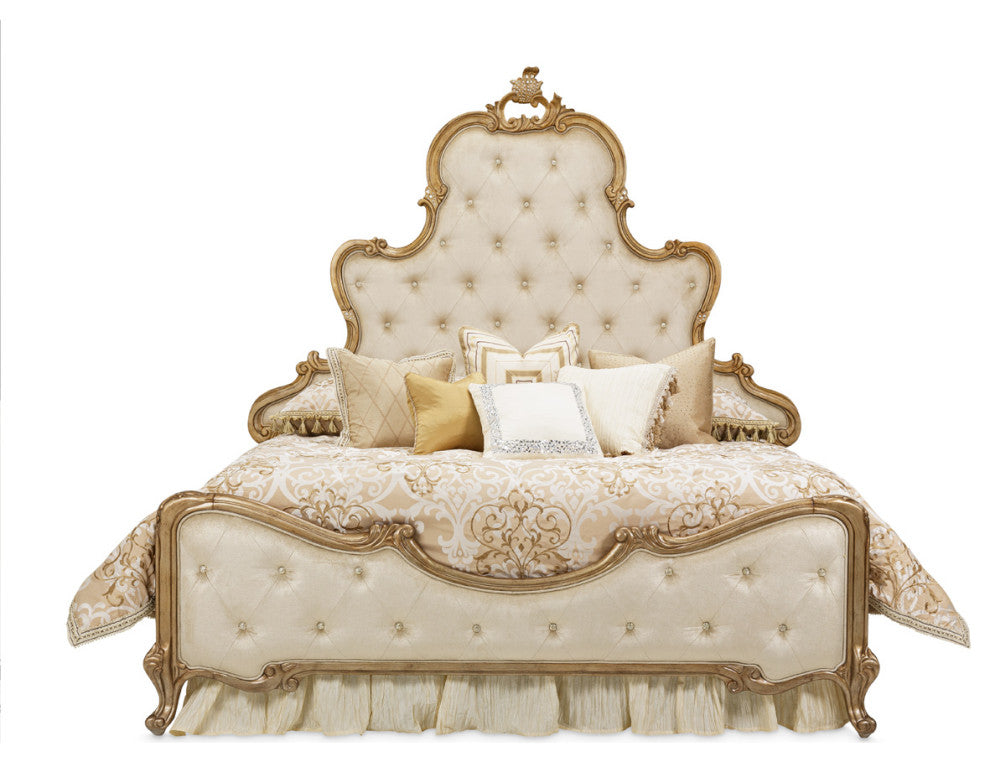 AICO Furniture Platine de Royale 3-Piece Eastern King Panel Bedroom Set
