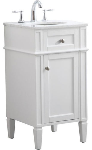 Elegant Decor Park Avenue 18" Single Marble Top Bathroom Vanity in White