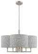 Livex Lighting Brushed Nickel 5 + 1 * Light Pendant Chandelier