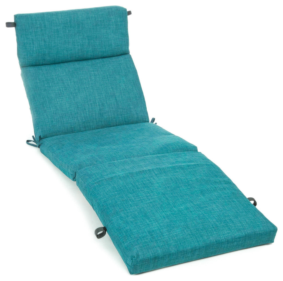 72" Outdoor Chaise Lounge Cushion, Aqua Blue