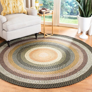 Safavieh Braided BRD308 Rug Machine-Washable, Multi, 7' Round