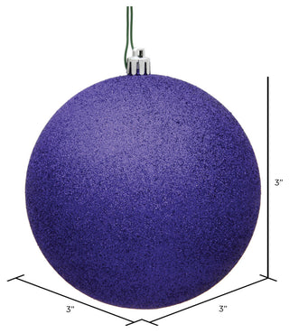 Vickerman 3" Purple Glitter Ball Ornament, 12 per Bag