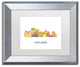 'Oakland California Skyline Wb 1' Framed Art, Silver Frame, White Matte, 14x11