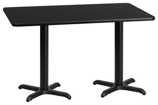 30'' x 60'' Rectangular Black Laminate Table Top-22'' x 22'' Height Bases