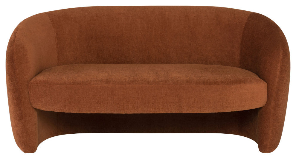 Clementine Terracotta Fabric Double Seat Sofa
