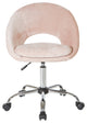 Milo Office Chair, Royal Velvet Fabric With Chrome Base, Blush