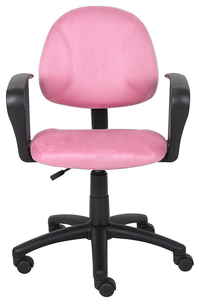 Perfect Posture Delux Microfiber Task Chair With Loop Arms in Pink