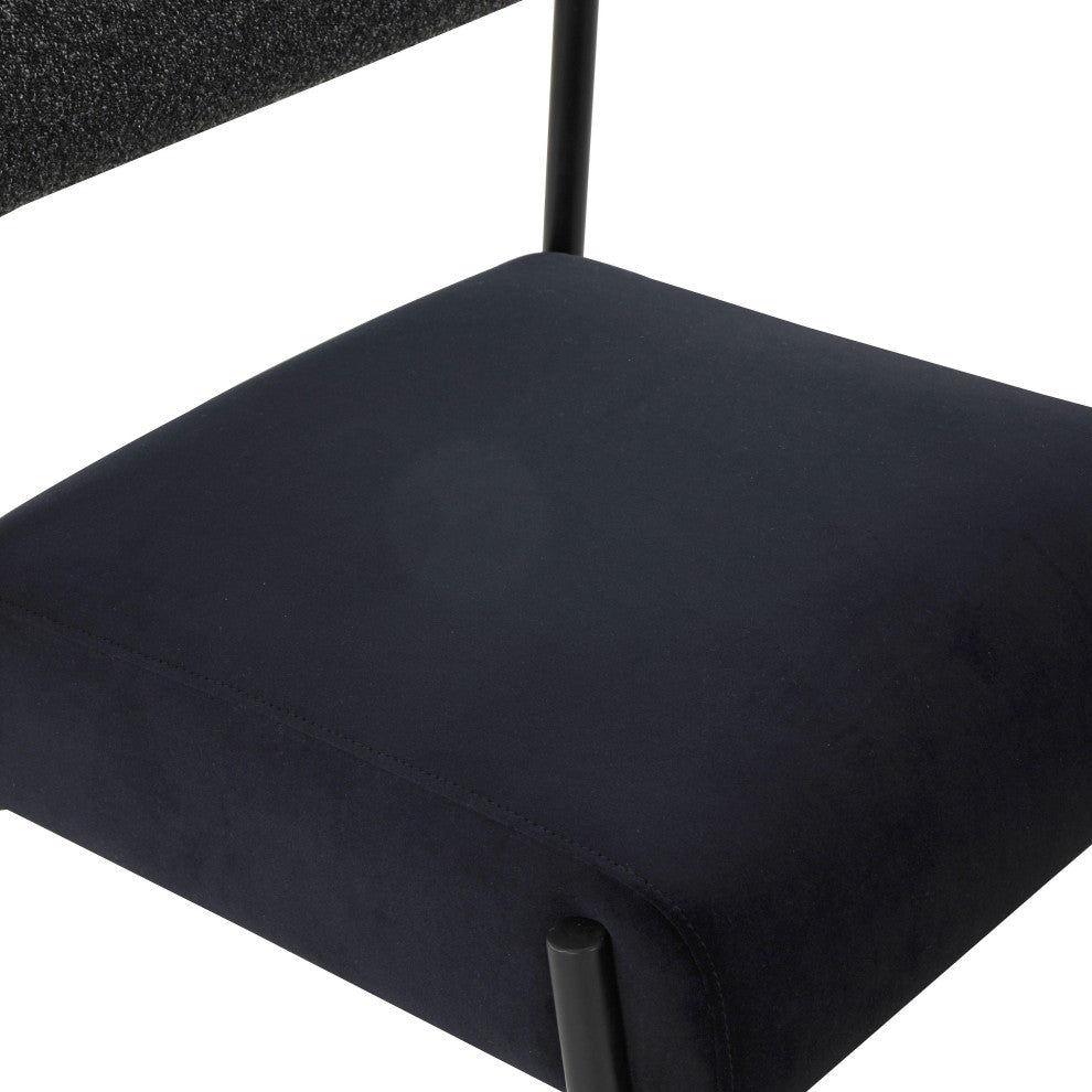 Jolene Black Velvet Dining Chair, Set of 2