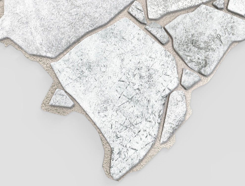 White Grey Stone 3D Wall Panels, Set of 10, Covers 67 Sq Ft