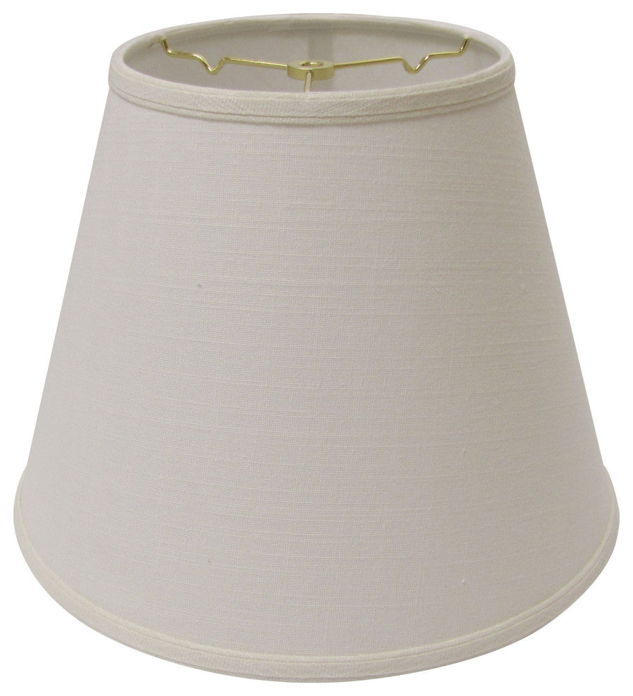 14" White Empire Deep Slanted Linen Lampshade